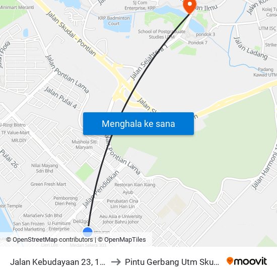 Jalan Kebudayaan 23, 126 to Pintu Gerbang Utm Skudai map