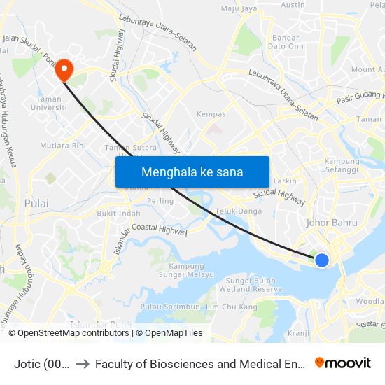 Jotic (0008097) to Faculty of Biosciences and Medical Engineering (FBME) (UTM) map