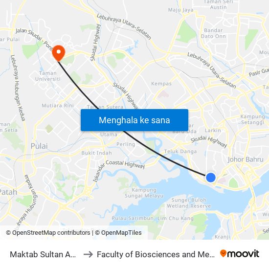 Maktab Sultan Abu Bakar (0005494) to Faculty of Biosciences and Medical Engineering (FBME) (UTM) map