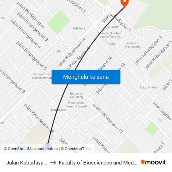 Jalan Kebudayaan 04 (0004367) to Faculty of Biosciences and Medical Engineering (FBME) (UTM) map