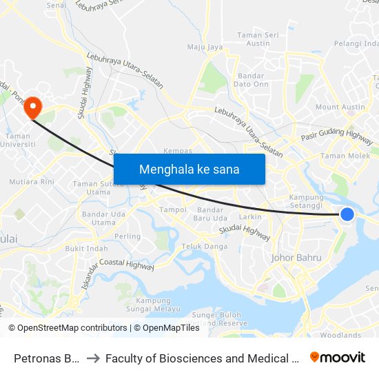 Petronas Bayu Puteri to Faculty of Biosciences and Medical Engineering (FBME) (UTM) map