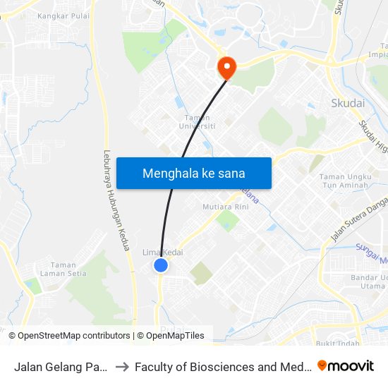 Jalan Gelang Patah 09 (0000462) to Faculty of Biosciences and Medical Engineering (FBME) (UTM) map