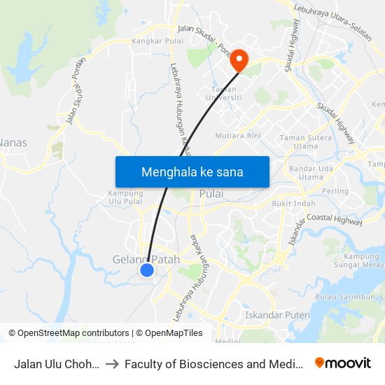 Jalan Ulu Choh 02 (0002912) to Faculty of Biosciences and Medical Engineering (FBME) (UTM) map