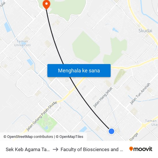 Sekolah Agama Tuta to Faculty of Biosciences and Medical Engineering (FBME) (UTM) map