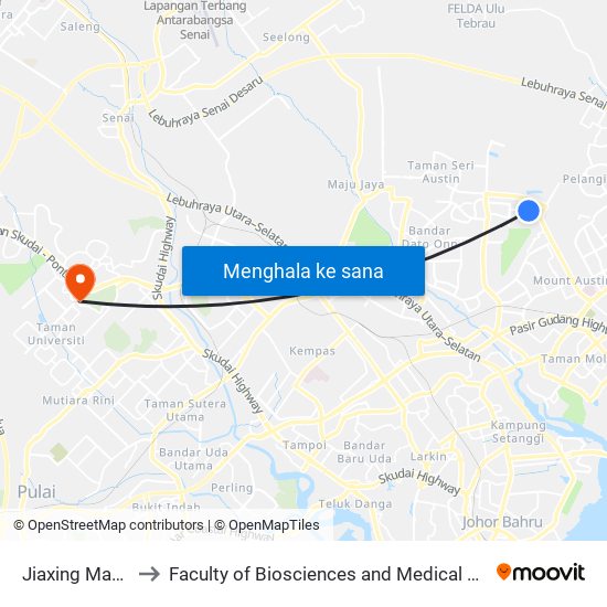 Jiaxing Mart Sdn Bhd to Faculty of Biosciences and Medical Engineering (FBME) (UTM) map