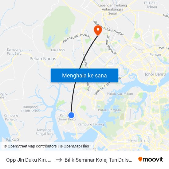 Opp Jln Duku Kiri, Tiram Duku to Bilik Seminar Kolej Tun Dr.Ismail, UTM Johor map