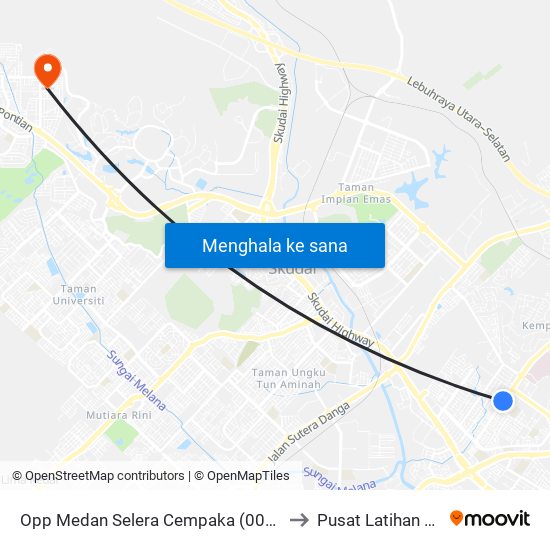 Opp Medan Selera Cempaka (0007661) to Pusat Latihan UTM map