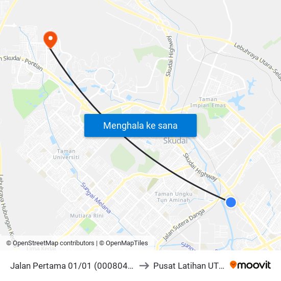 Jalan Pertama 01/01 (0008048) to Pusat Latihan UTM map