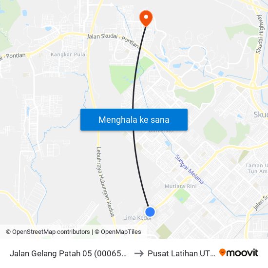 Jalan Gelang Patah 05 (0006558) to Pusat Latihan UTM map