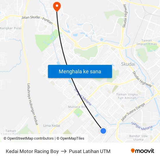 Kedai Motor Racing Boy to Pusat Latihan UTM map