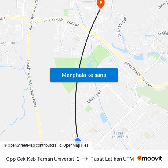 Opp Sek Keb Taman Universiti 2 to Pusat Latihan UTM map