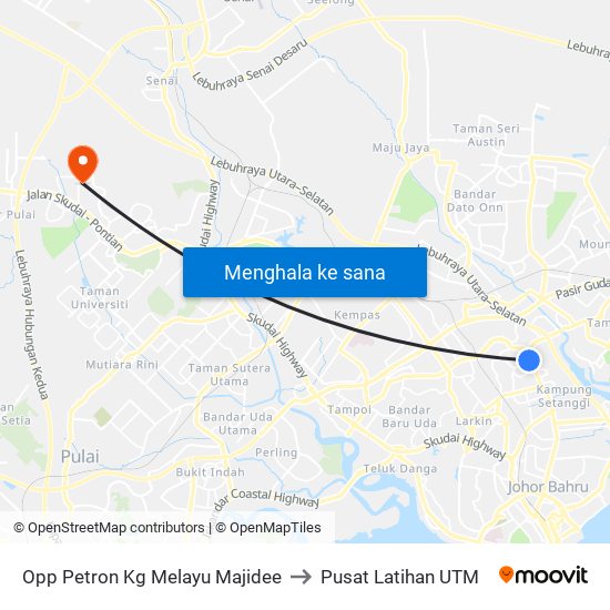 Opp Petron Kg Melayu Majidee to Pusat Latihan UTM map