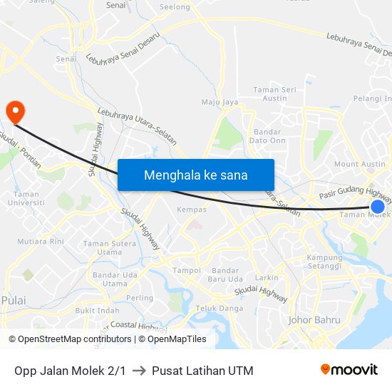 Opp Jalan Molek 2/1 to Pusat Latihan UTM map