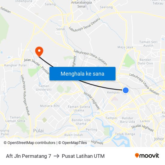 Aft Jln Permatang 7 to Pusat Latihan UTM map