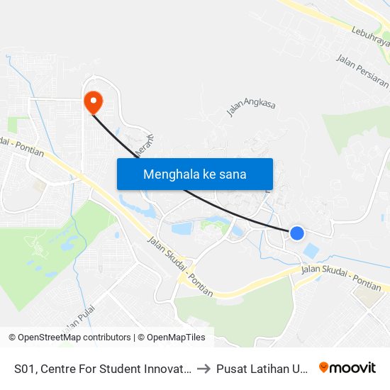S01, Centre For Student Innovation to Pusat Latihan UTM map