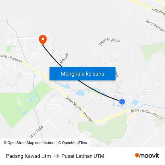 Padang Kawad Utm to Pusat Latihan UTM map
