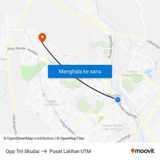 Opp Tm Skudai to Pusat Latihan UTM map