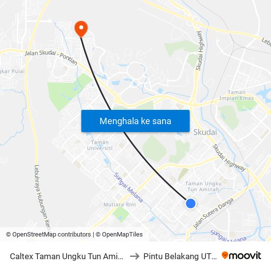 Caltex Taman Ungku Tun Aminah (0000433) to Pintu Belakang UTM (KDOJ) map