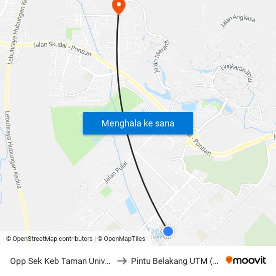 Opp Sek Keb Taman Universiti 4 to Pintu Belakang UTM (KDOJ) map