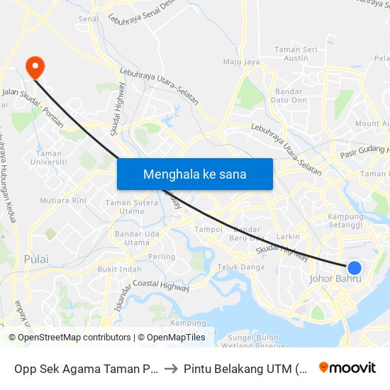 Opp Sek Agama Taman Pelangi to Pintu Belakang UTM (KDOJ) map