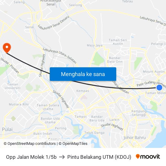 Opp Jalan Molek 1/5b to Pintu Belakang UTM (KDOJ) map