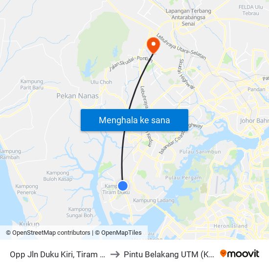 Opp Jln Duku Kiri, Tiram Duku to Pintu Belakang UTM (KDOJ) map
