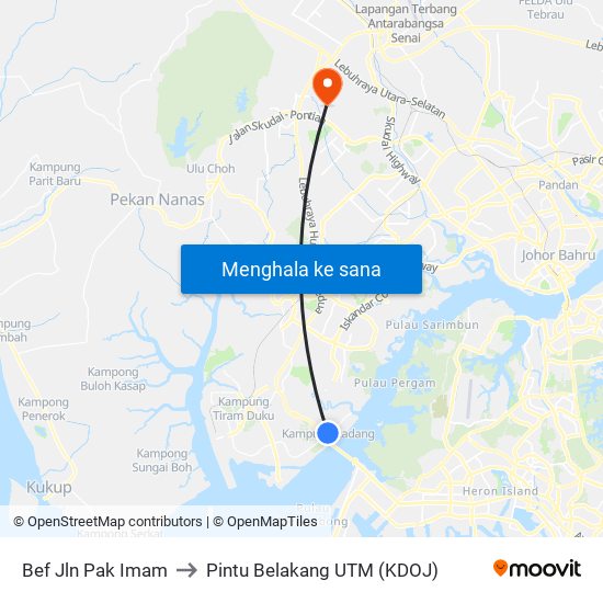 Bef Jln Pak Imam to Pintu Belakang UTM (KDOJ) map