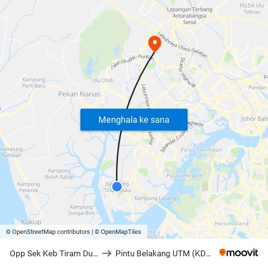 Opp Sek Keb Tiram Duku to Pintu Belakang UTM (KDOJ) map