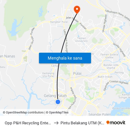 Opp P&H Recycling Enterprise to Pintu Belakang UTM (KDOJ) map