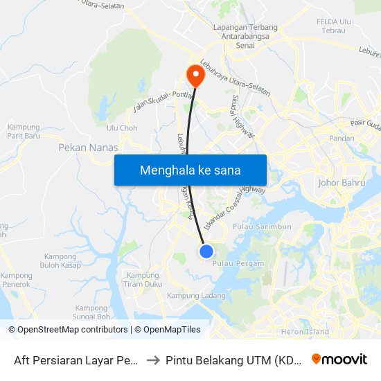 Aft Persiaran Layar Perak to Pintu Belakang UTM (KDOJ) map