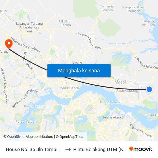 House No. 36 Jln Tembikai 35 to Pintu Belakang UTM (KDOJ) map