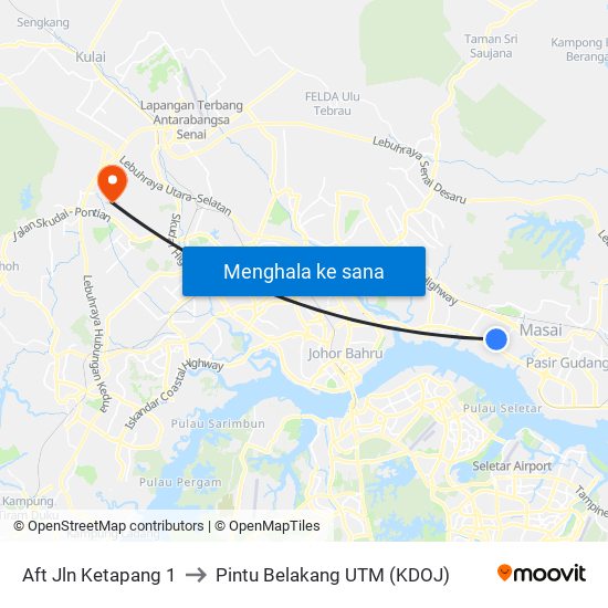 Aft Jln Ketapang 1 to Pintu Belakang UTM (KDOJ) map