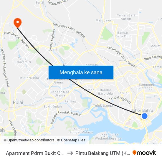 Apartment Pdrm Bukit Chagar to Pintu Belakang UTM (KDOJ) map