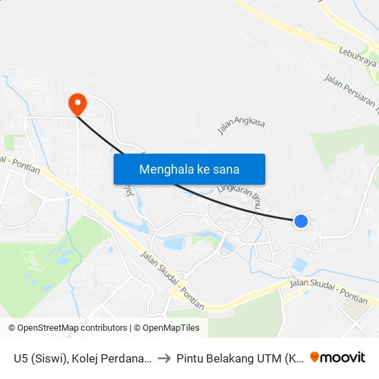 U5 (Siswi), Kolej Perdana, Utm to Pintu Belakang UTM (KDOJ) map