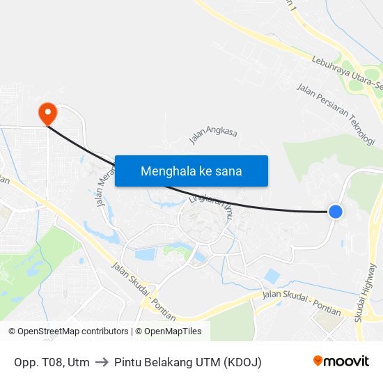 Opp. T08, Utm to Pintu Belakang UTM (KDOJ) map