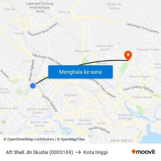 Aft Shell Jln Skudai (0003169) to Kota tinggi map