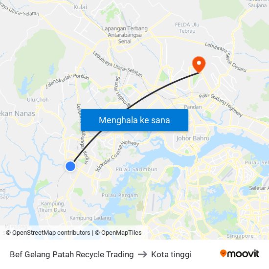 Bef Gelang Patah Recycle Trading to Kota tinggi map