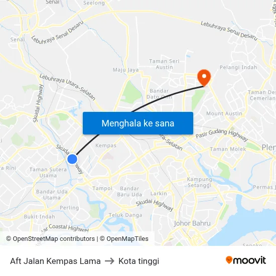 Aft Jalan Kempas Lama to Kota tinggi map