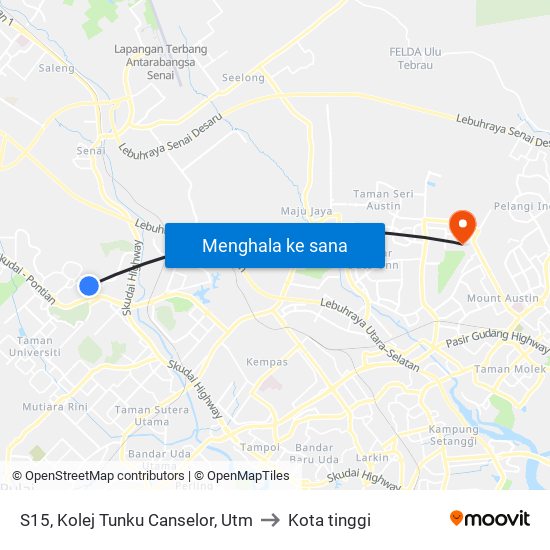 S15, Kolej Tunku Canselor, Utm to Kota tinggi map