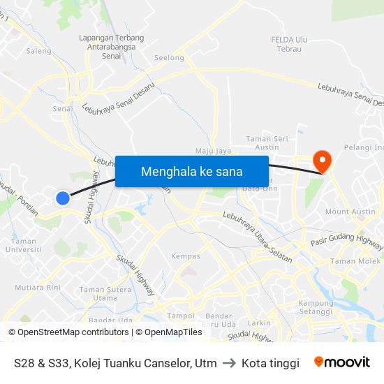 S28 & S33, Kolej Tuanku Canselor, Utm to Kota tinggi map