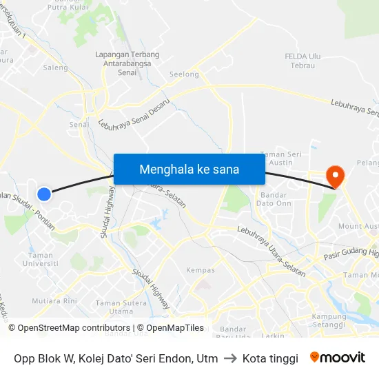 Opp Blok W, Kolej Dato' Seri Endon, Utm to Kota tinggi map
