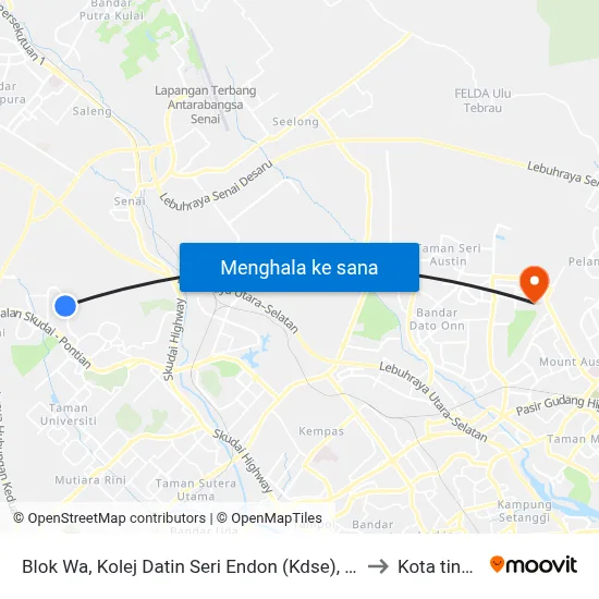 Blok Wa, Kolej Datin Seri Endon (Kdse), Utm to Kota tinggi map