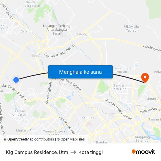 Klg Campus Residence, Utm to Kota tinggi map