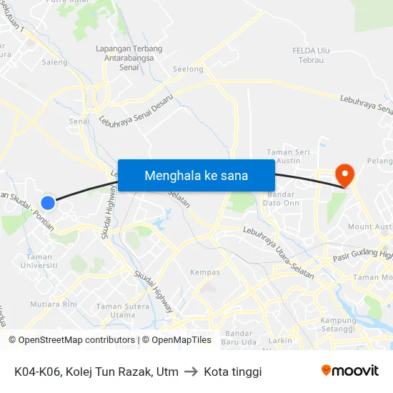 K04-K06, Kolej Tun Razak, Utm to Kota tinggi map