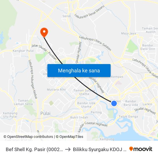 Kampong Pasir to Bilikku Syurgaku KDOJ UTM map