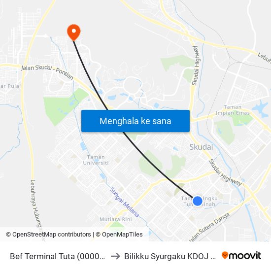 Bef Terminal Tuta (0000648) to Bilikku Syurgaku KDOJ UTM map