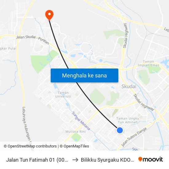 Opp Mcdonalds Tun Aminah / Kedai Buah to Bilikku Syurgaku KDOJ UTM map