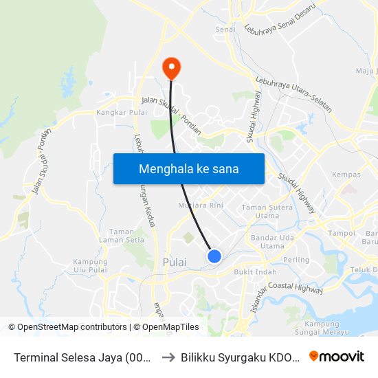 Terminal Selesa Jaya (0004432) to Bilikku Syurgaku KDOJ UTM map