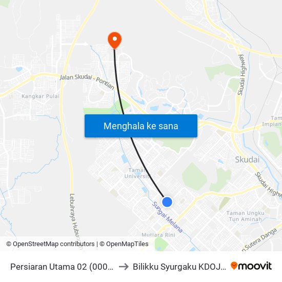 Smk Mutiara Rini to Bilikku Syurgaku KDOJ UTM map