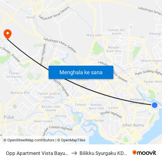 Opp Apartment Vista Bayu Puteri 2 to Bilikku Syurgaku KDOJ UTM map